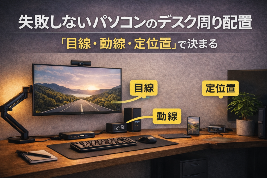 パソコン デスク 周り 配置