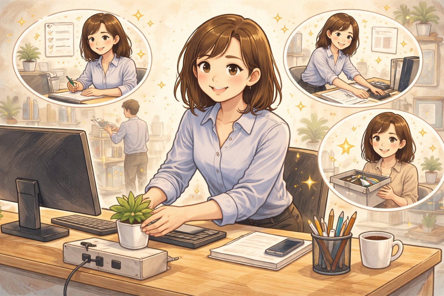 デスク　周り　綺麗な人　心理